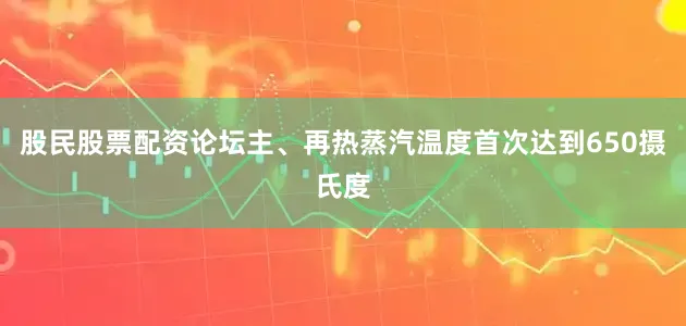 股民股票配资论坛主、再热蒸汽温度首次达到650摄氏度