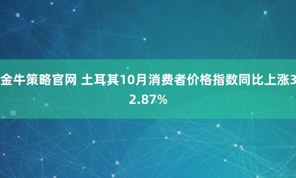 金牛策略官网 土耳其10月消费者价格指数同比上涨32.87%